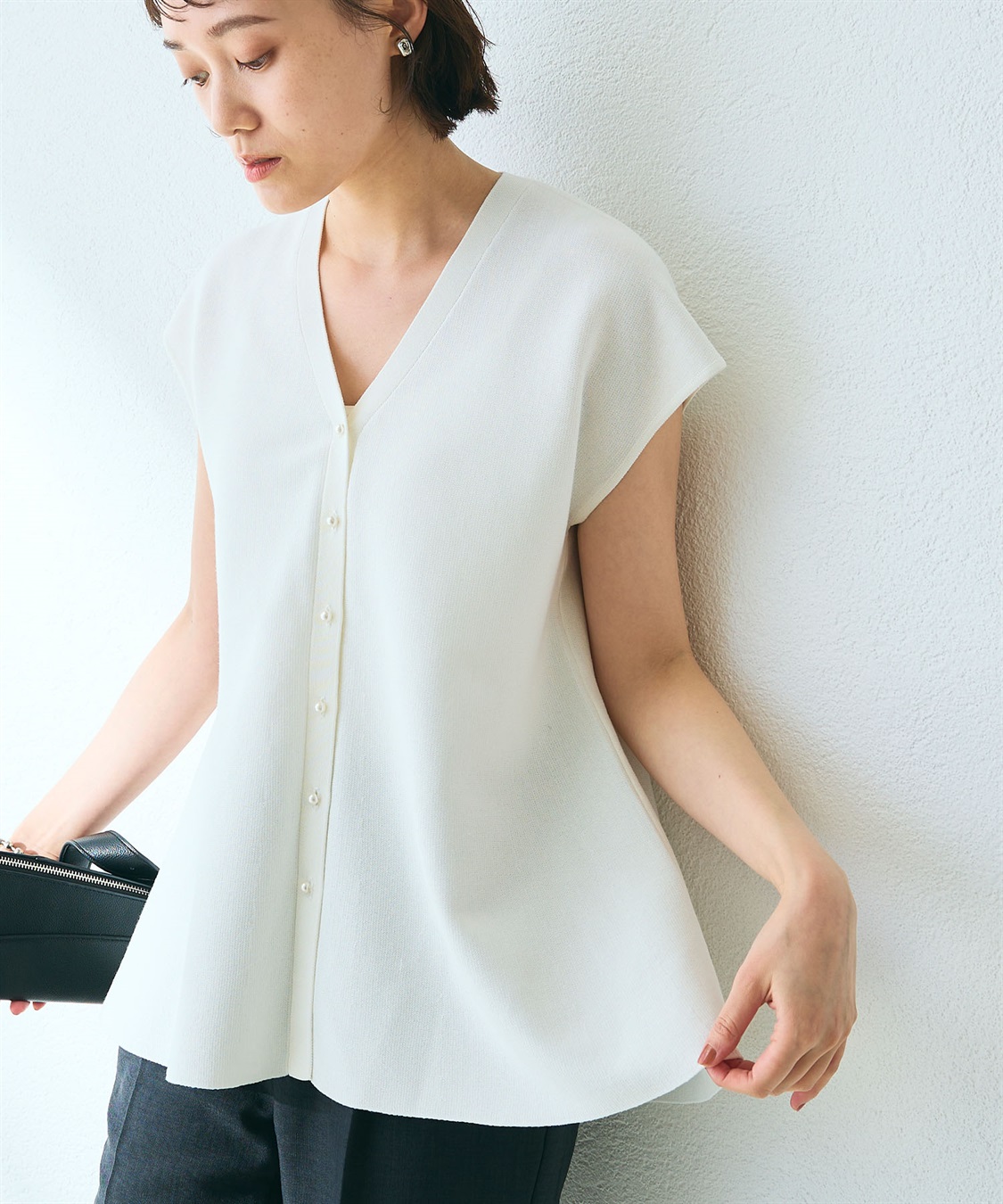 CROSS FUNCTION 《マシンウォッシャブル》サマ美え ペプラムニットベスト_sub_11