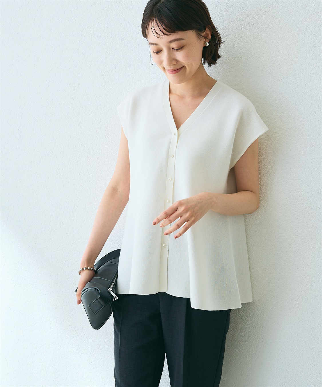 CROSS FUNCTION 《マシンウォッシャブル》サマ美え ペプラムニットベスト_sub_13