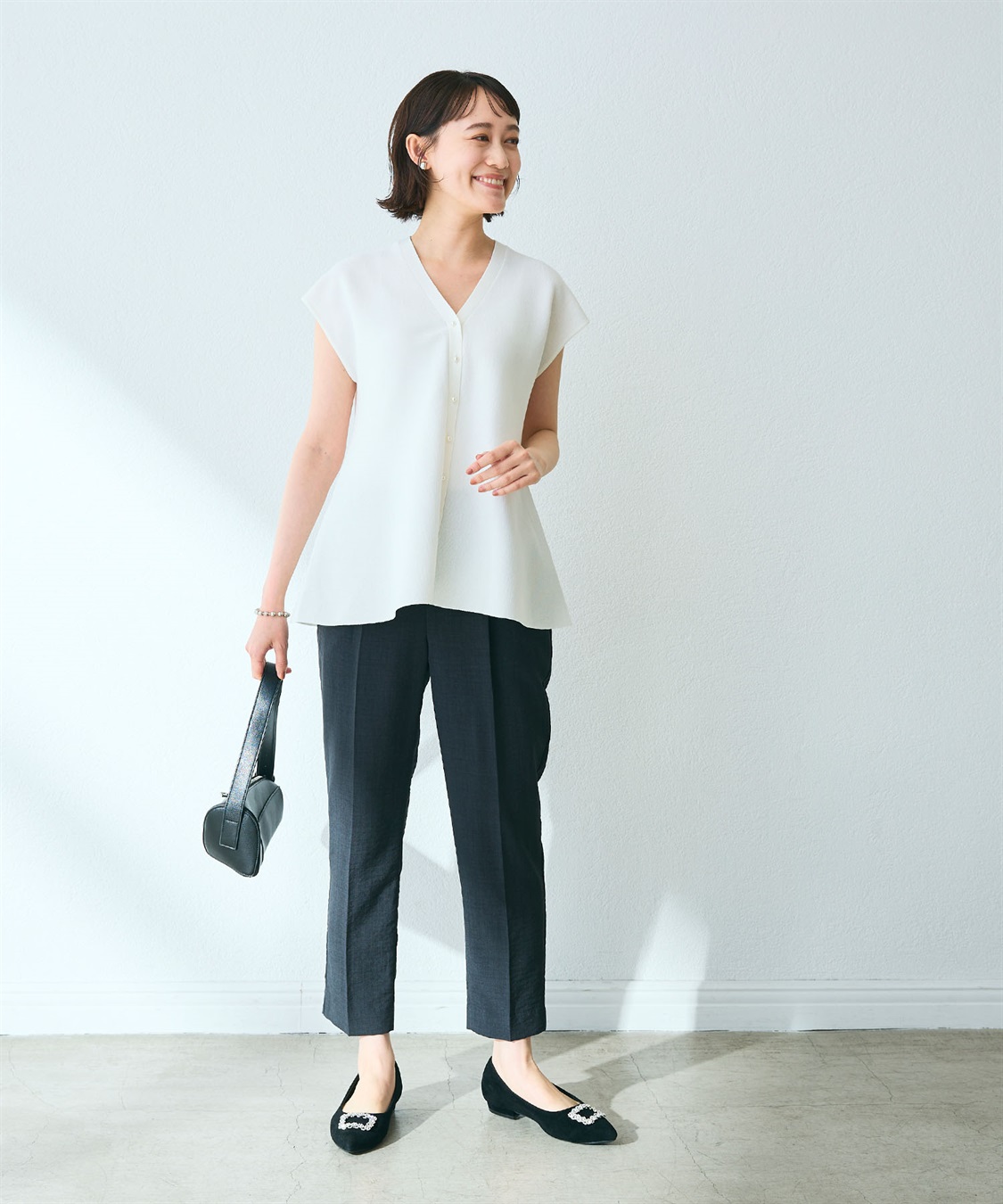 CROSS FUNCTION 《マシンウォッシャブル》サマ美え ペプラムニットベスト_sub_14