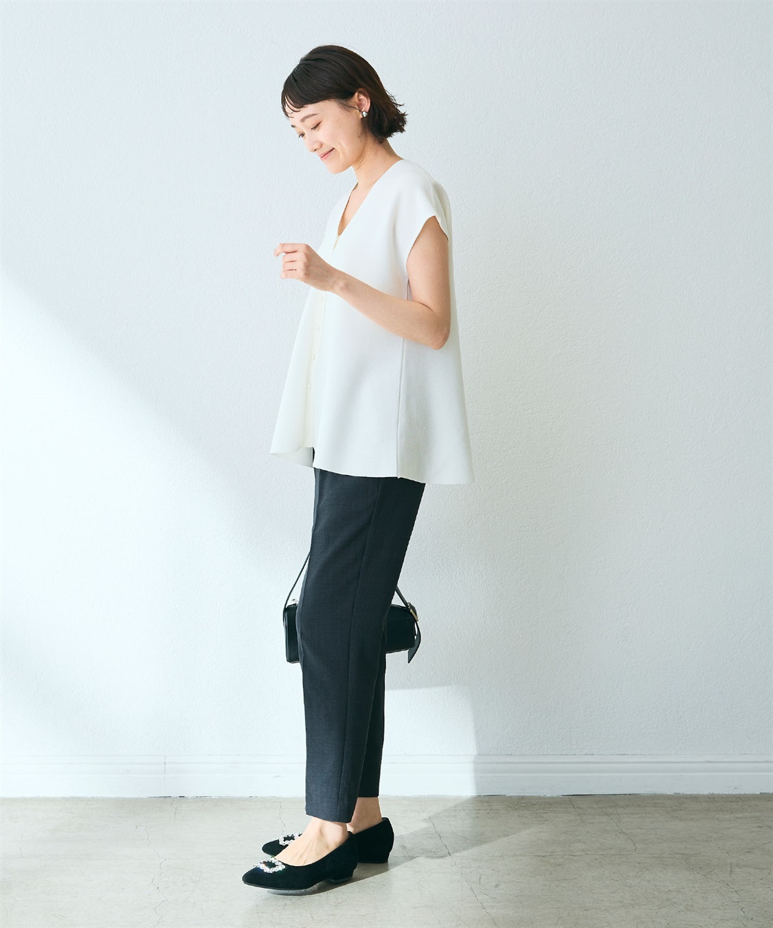 CROSS FUNCTION 《マシンウォッシャブル》サマ美え ペプラムニットベスト_sub_16