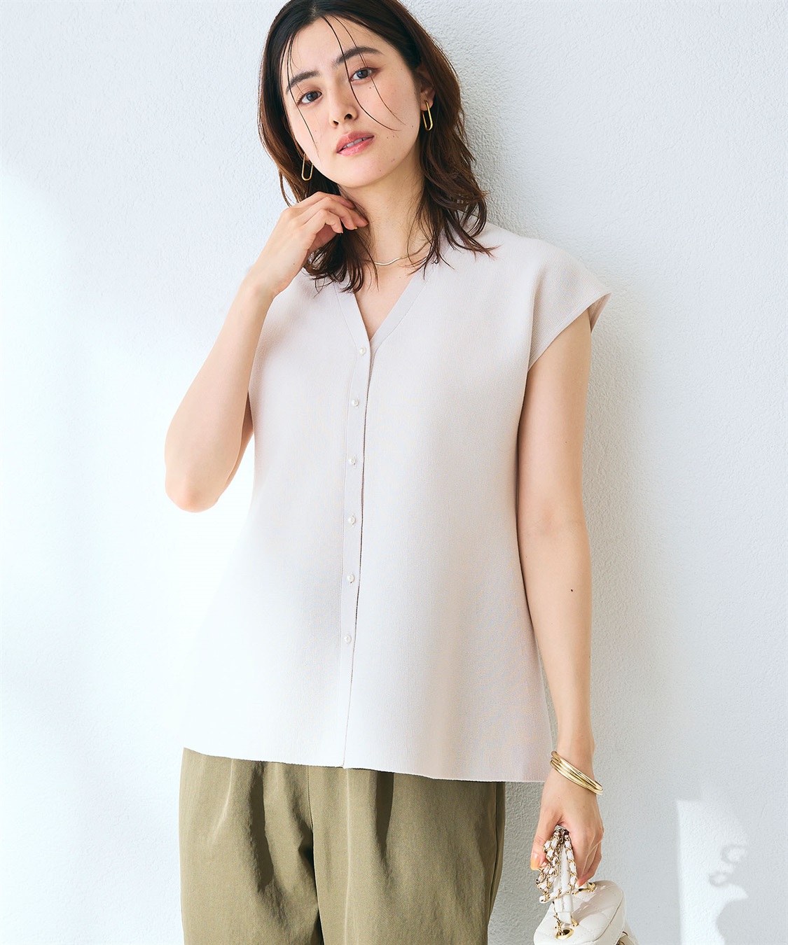 CROSS FUNCTION 《マシンウォッシャブル》サマ美え ペプラムニットベスト_sub_19