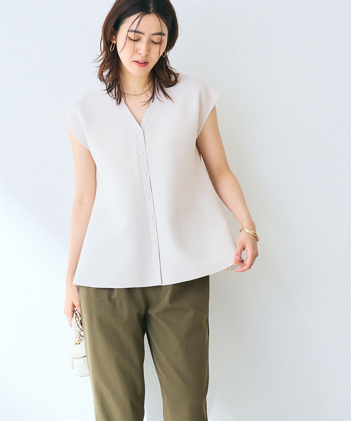 CROSS FUNCTION 《マシンウォッシャブル》サマ美え ペプラムニットベスト_sub_20