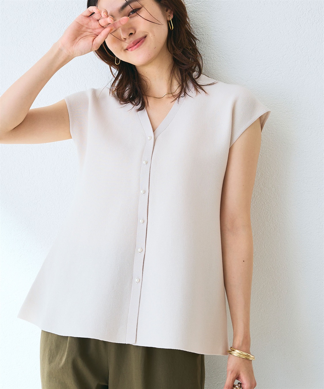 CROSS FUNCTION 《マシンウォッシャブル》サマ美え ペプラムニットベスト_sub_21