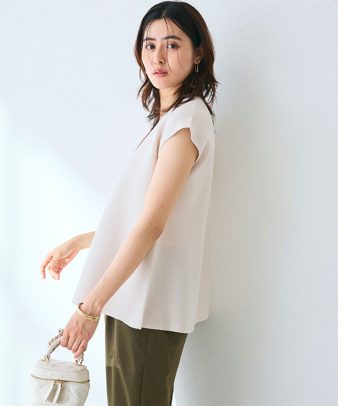 CROSS FUNCTION 《マシンウォッシャブル》サマ美え ペプラムニットベスト_sub_22