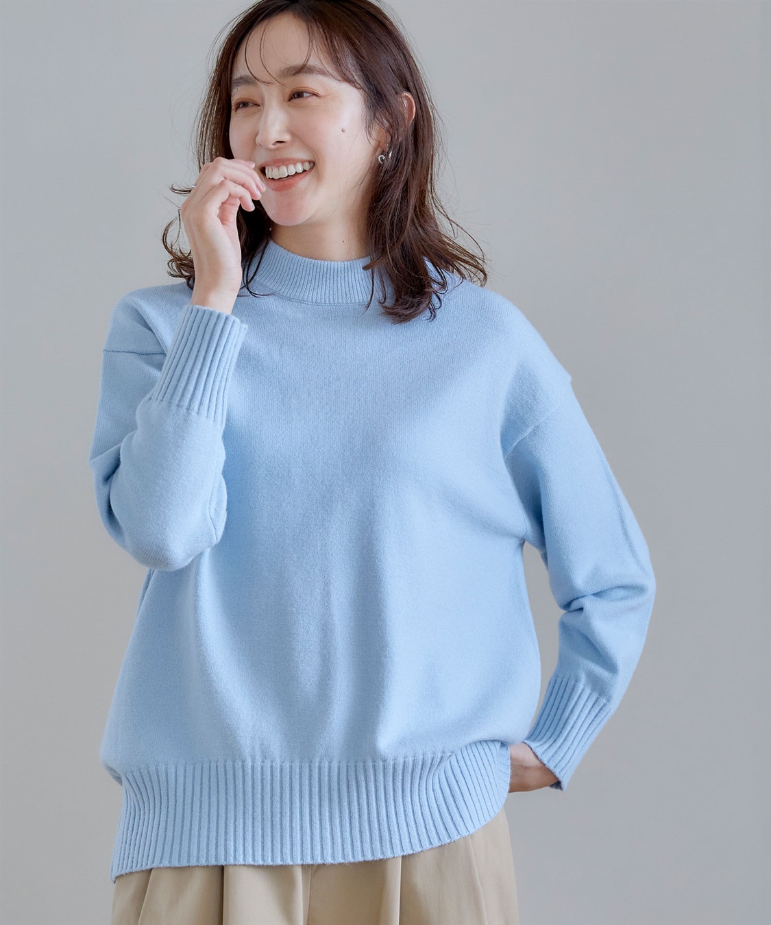 CROSS FUNCTION 《洗える》エブ楽 バックスリットニット_sub_8