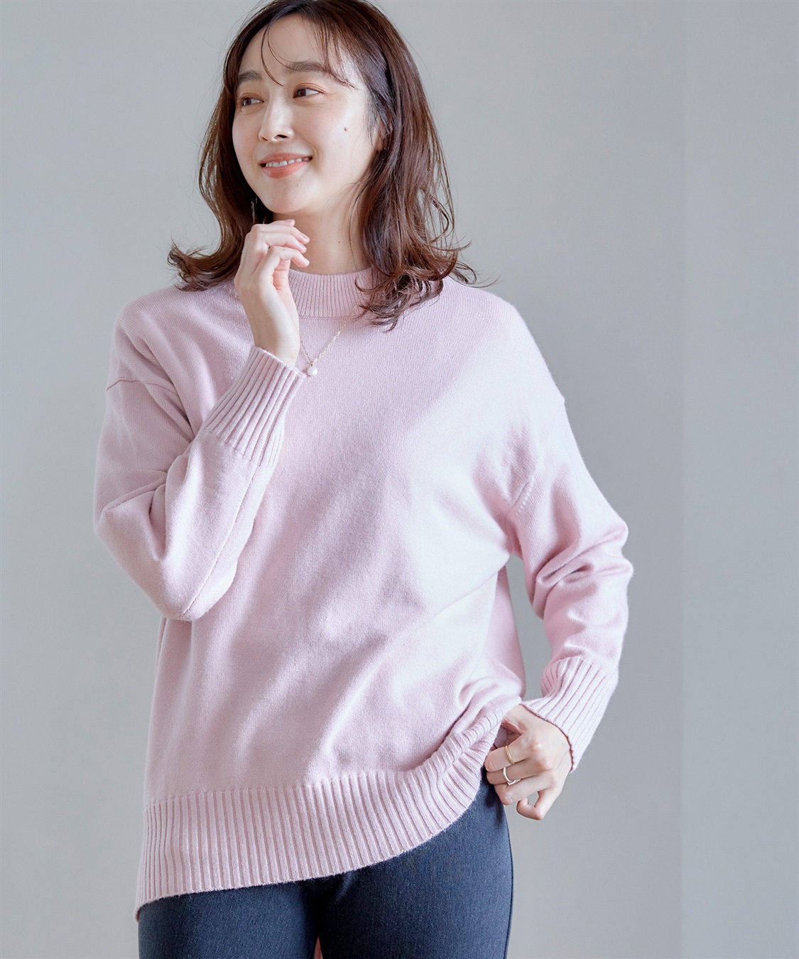 CROSS FUNCTION 《洗える》エブ楽 バックスリットニット_sub_10