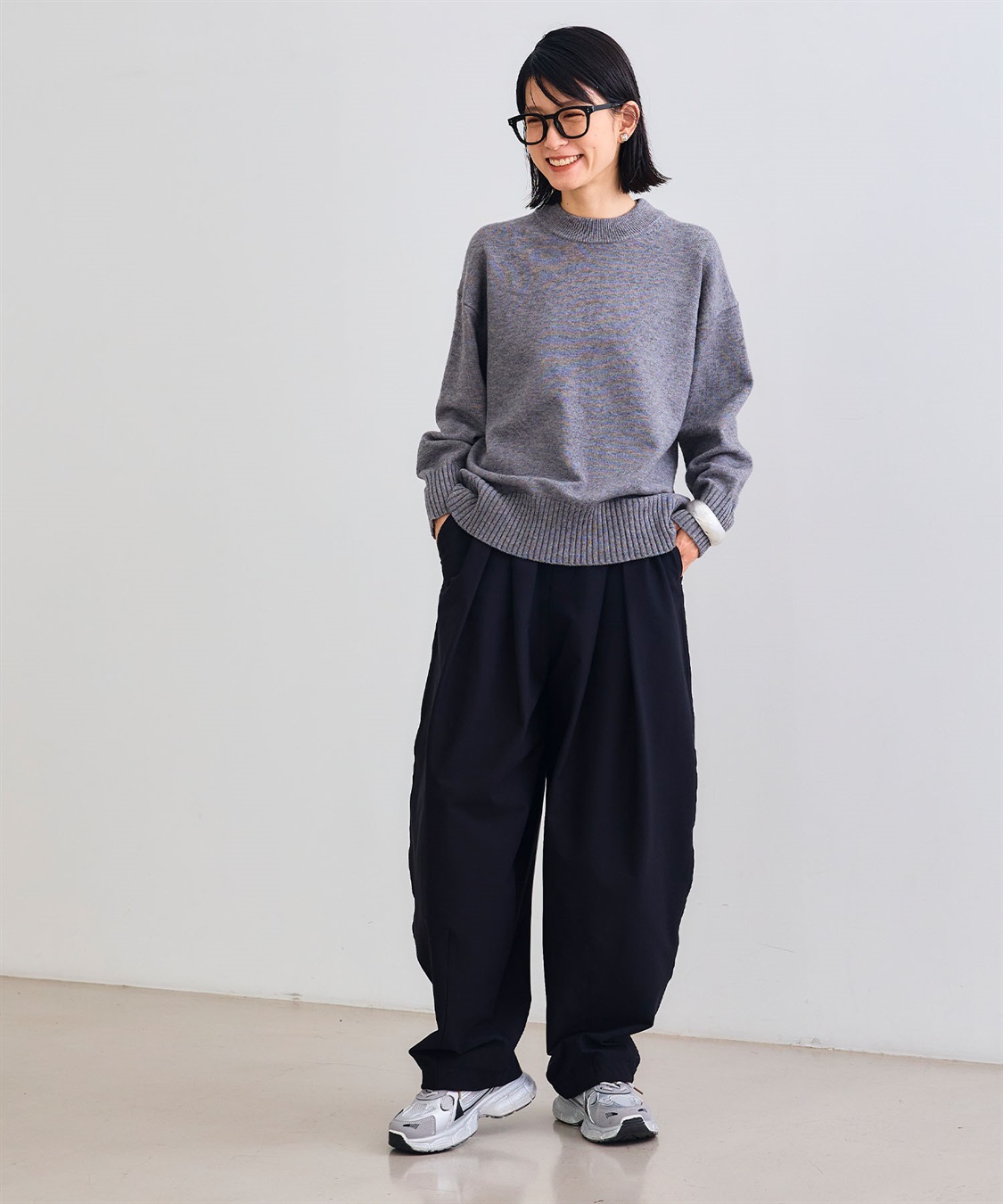 CROSS FUNCTION 《洗える》エブ楽 バックスリットニット_sub_12