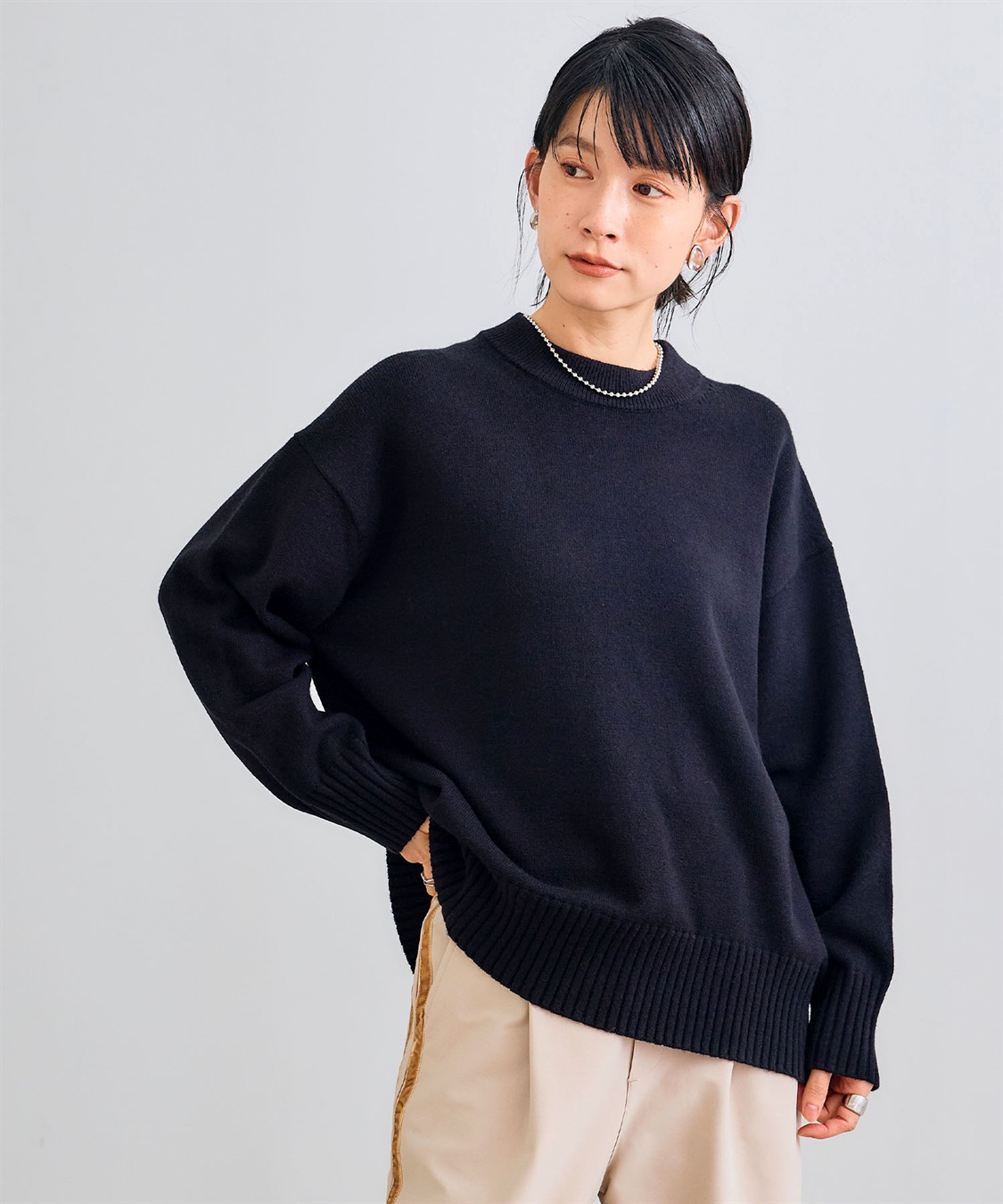 CROSS FUNCTION 《洗える》エブ楽 バックスリットニット_sub_14