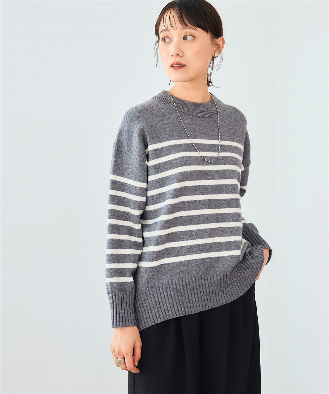 CROSS FUNCTION 《洗える》エブ楽 バックスリットニット_sub_16