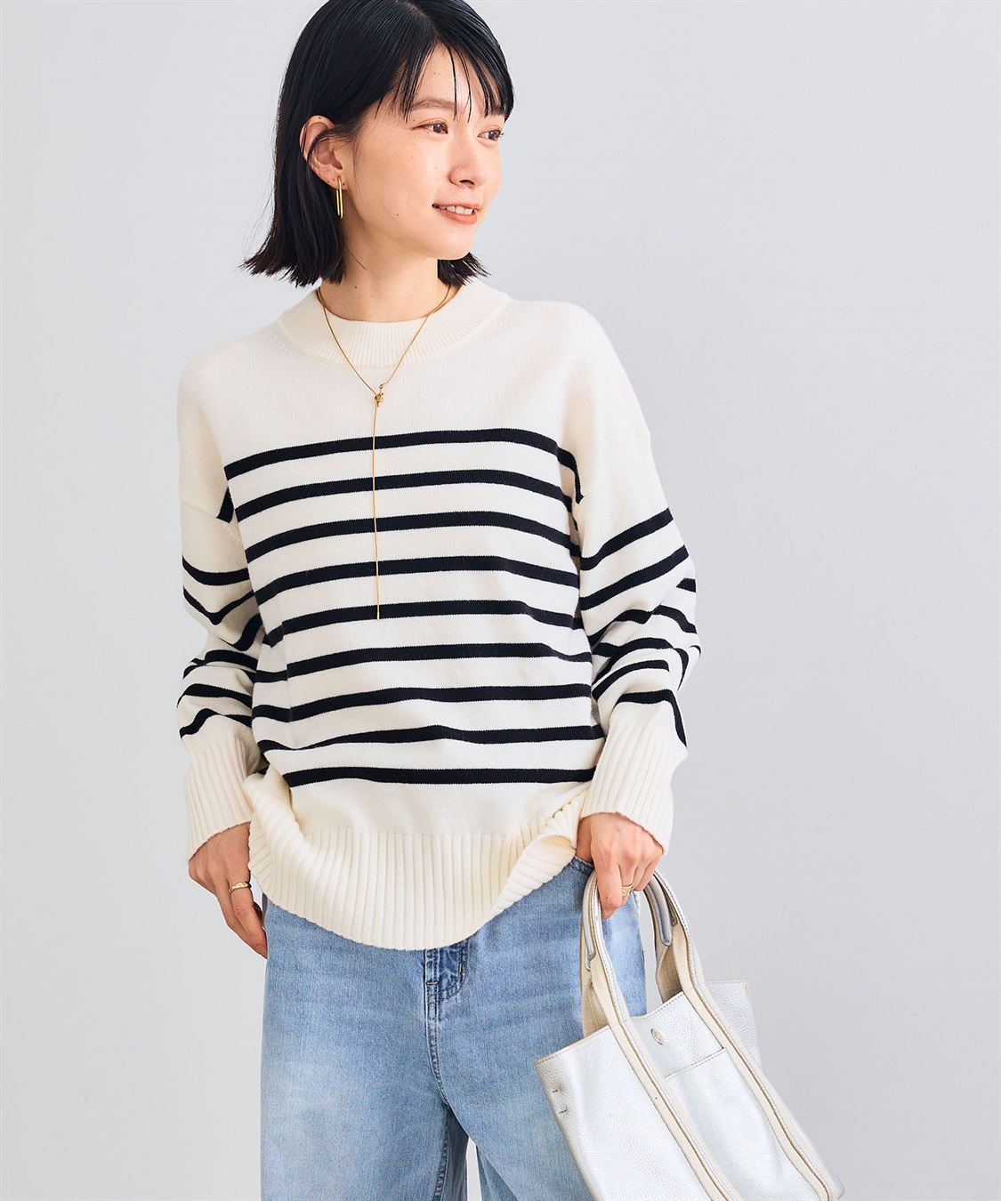 CROSS FUNCTION 《洗える》エブ楽 バックスリットニット_sub_20