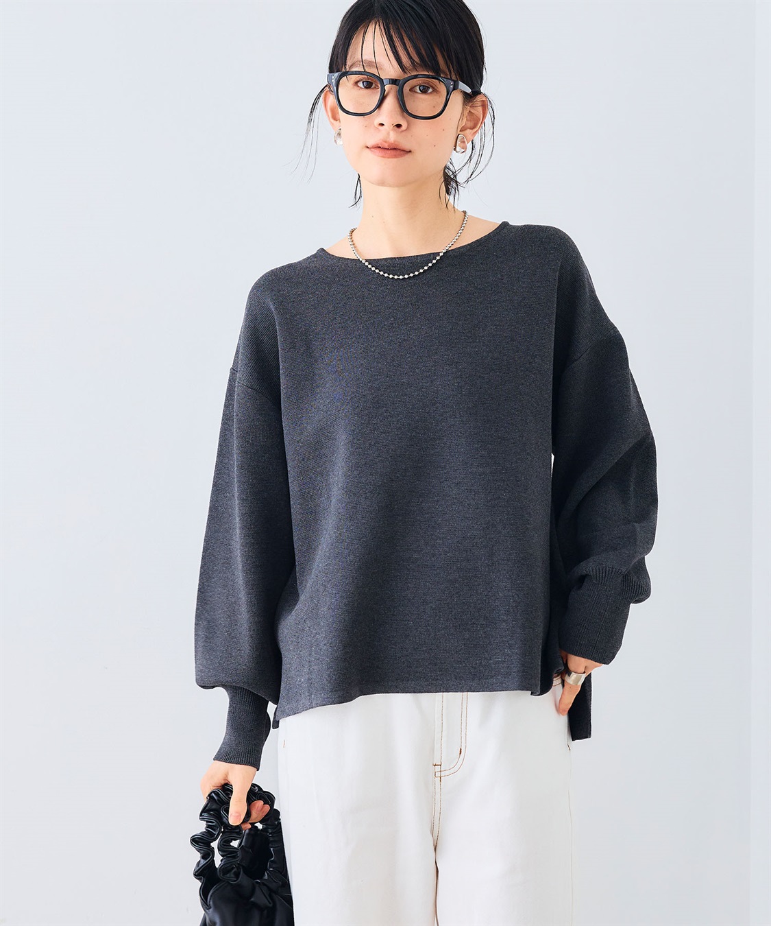 CROSS FUNCTION 《洗える》サマ美え スウェットライクバルーンスリーブニット_sub_1