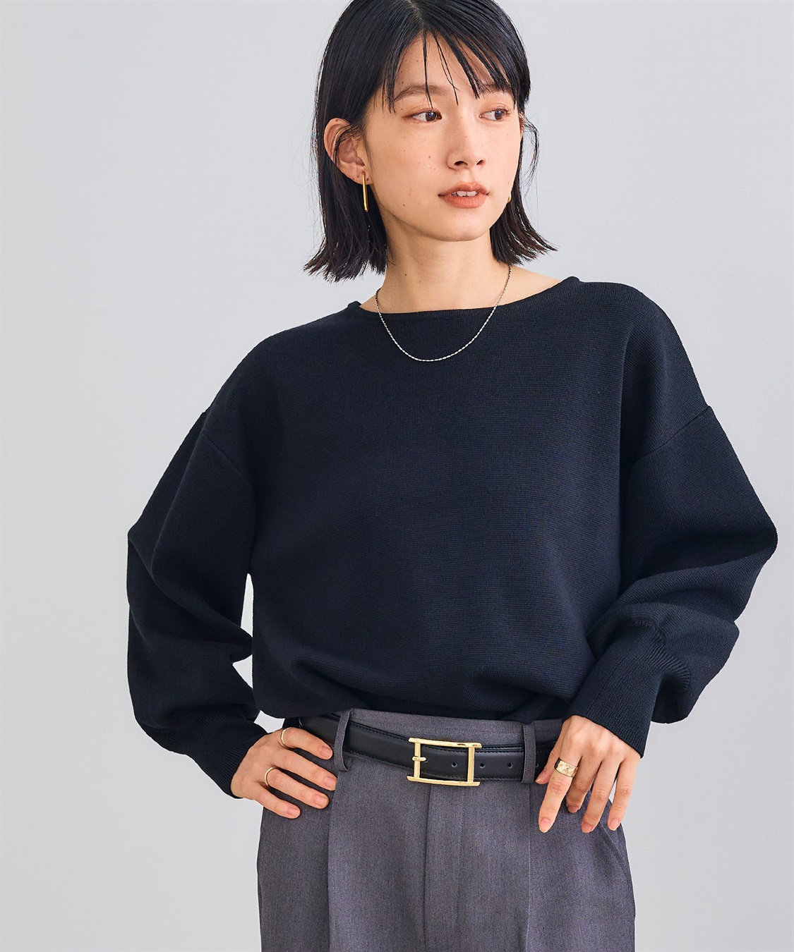 CROSS FUNCTION 《洗える》サマ美え スウェットライクバルーンスリーブニット_sub_5