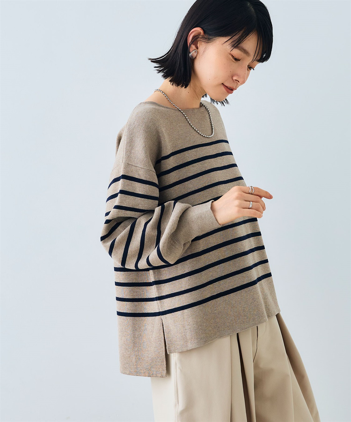 CROSS FUNCTION 《洗える》サマ美え スウェットライクバルーンスリーブニット_sub_6