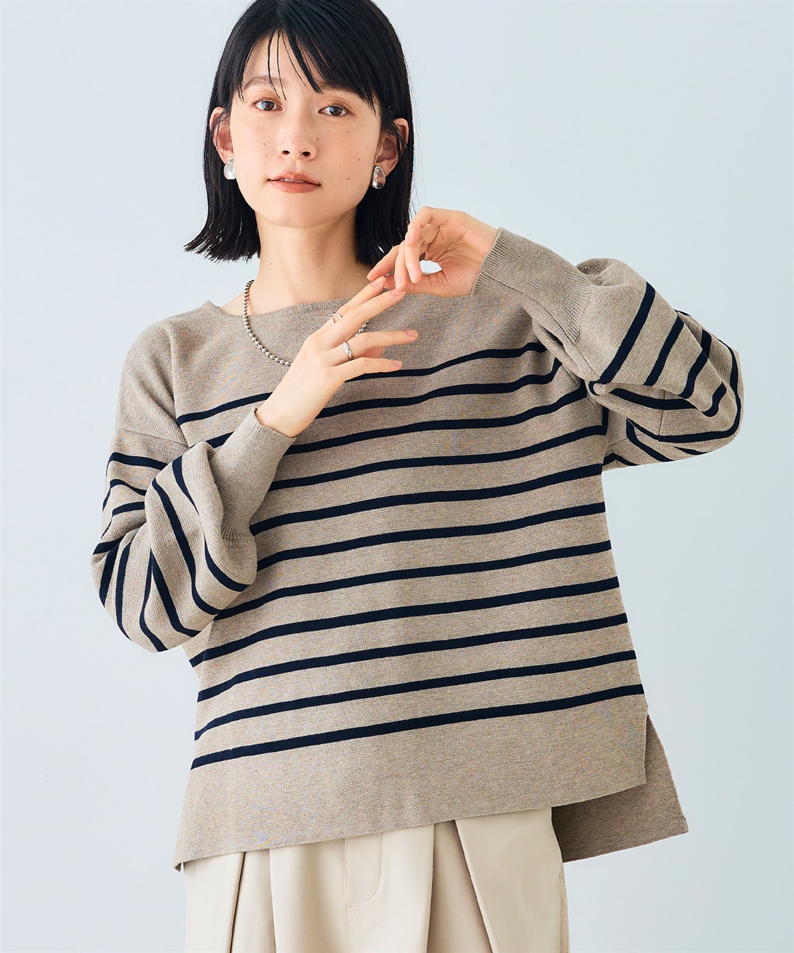 CROSS FUNCTION 《洗える》サマ美え スウェットライクバルーンスリーブニット_sub_7