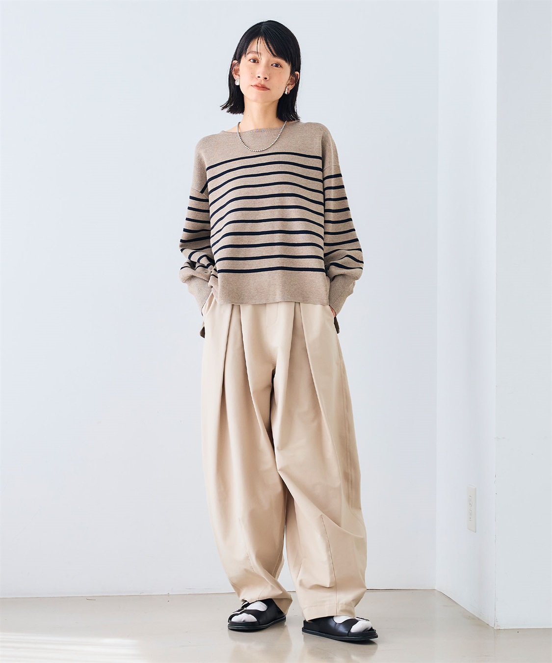 CROSS FUNCTION 《洗える》サマ美え スウェットライクバルーンスリーブニット_sub_8