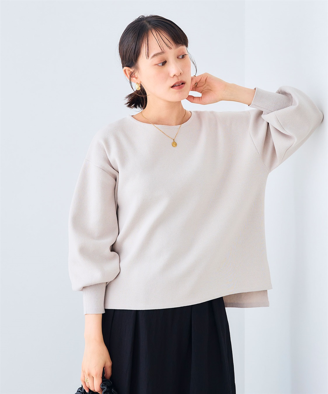 CROSS FUNCTION 《洗える》サマ美え スウェットライクバルーンスリーブニット_sub_21