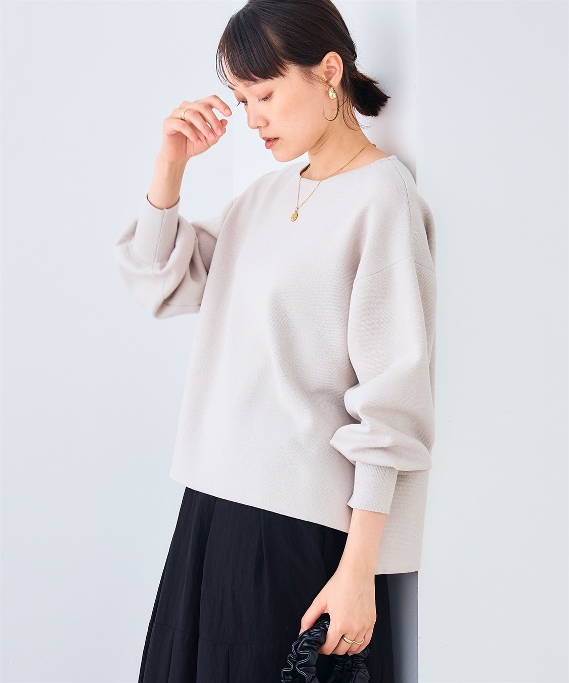 CROSS FUNCTION 《洗える》サマ美え スウェットライクバルーンスリーブニット_sub_22