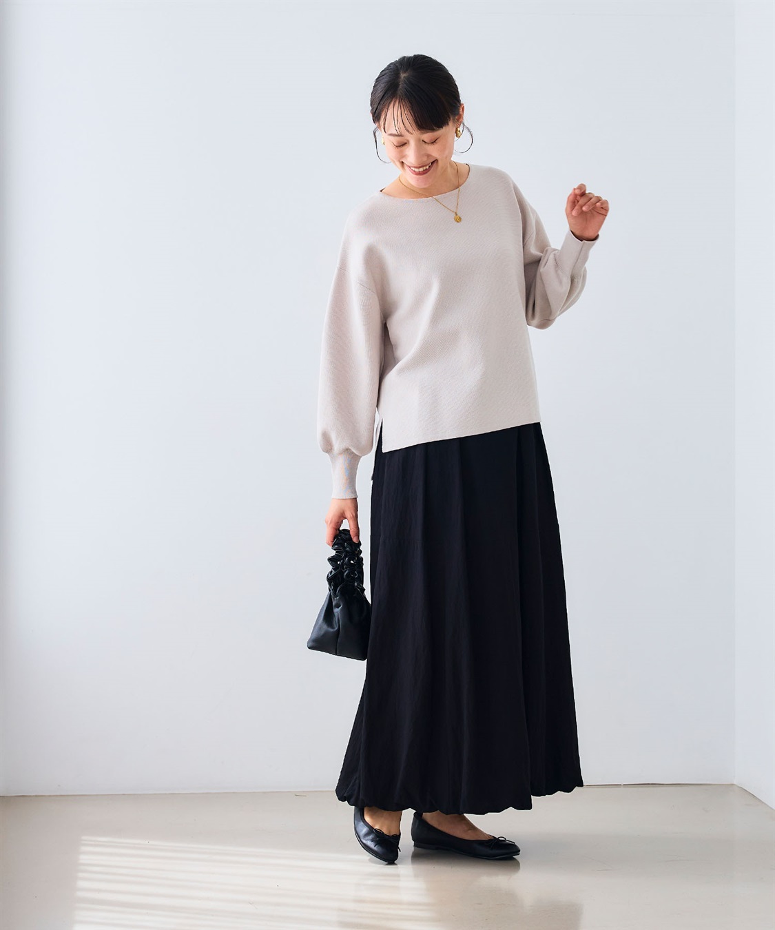 CROSS FUNCTION 《洗える》サマ美え スウェットライクバルーンスリーブニット_sub_23