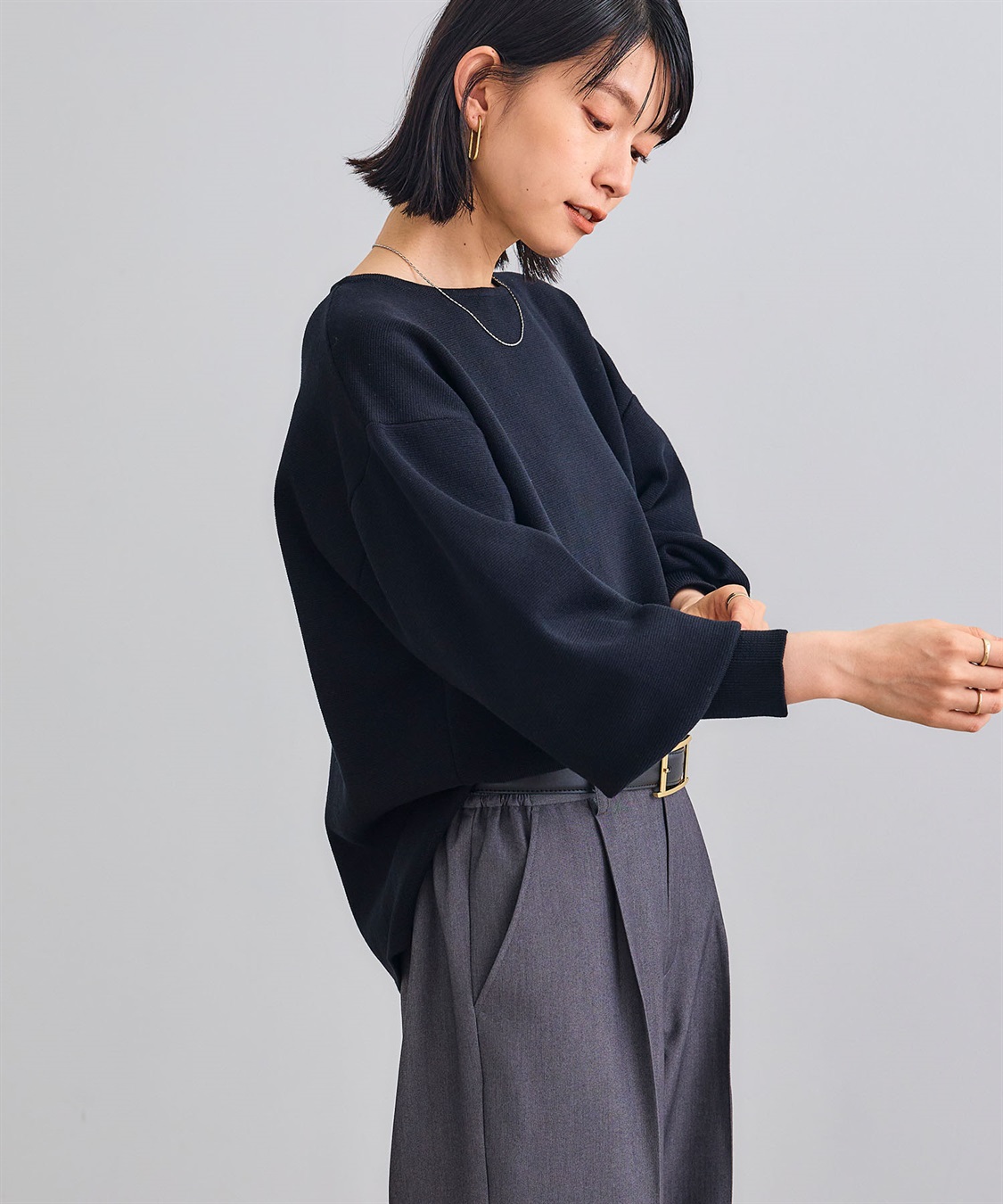 CROSS FUNCTION 《洗える》サマ美え スウェットライクバルーンスリーブニット_sub_26