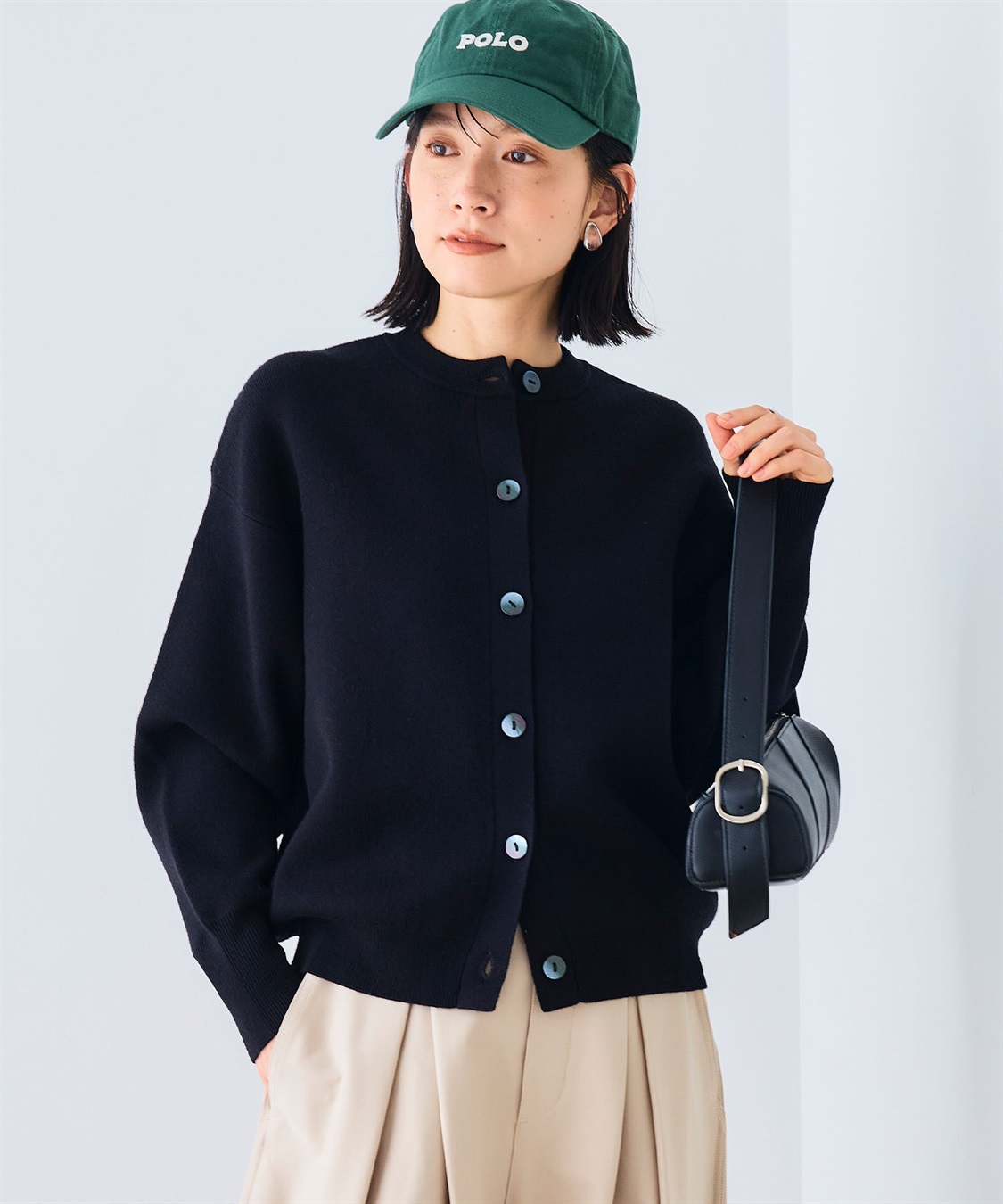 CROSS FUNCTION 《洗える》エブ楽 クルーネックニットカーディガン_sub_2