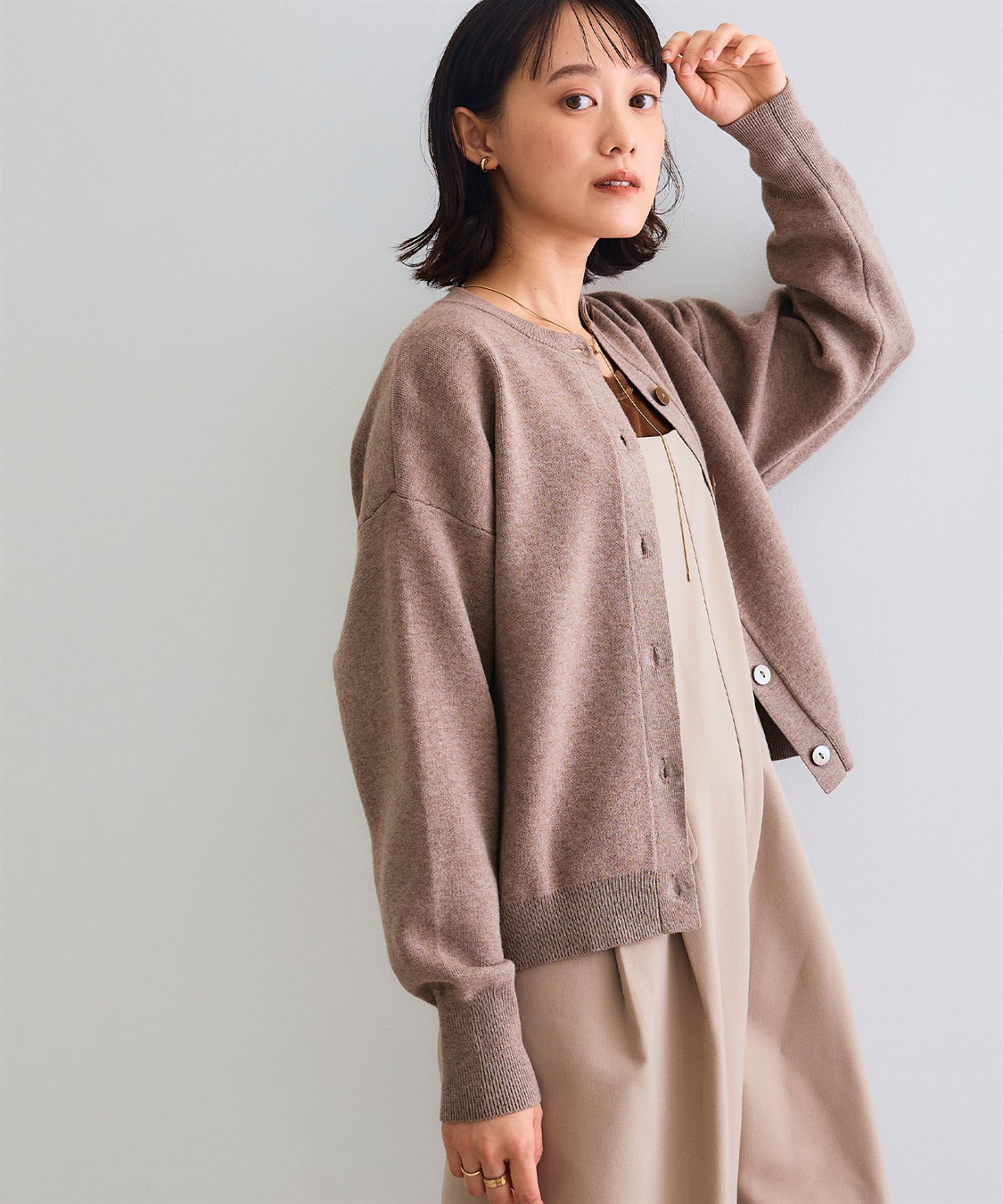 CROSS FUNCTION 《洗える》エブ楽 クルーネックニットカーディガン_sub_7