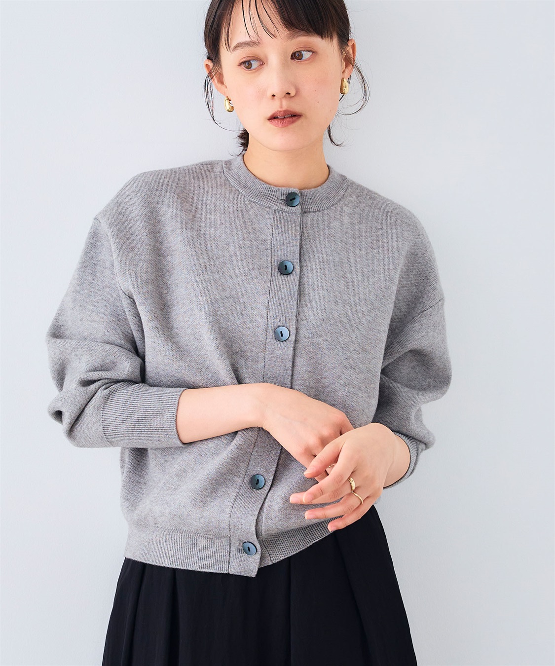 CROSS FUNCTION 《洗える》エブ楽 クルーネックニットカーディガン_sub_9