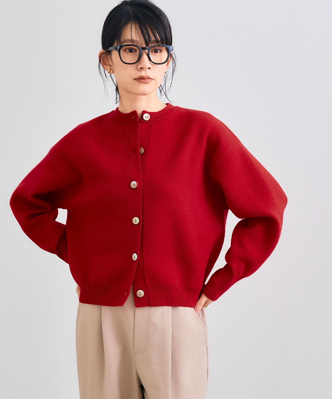 CROSS FUNCTION 《洗える》エブ楽 クルーネックニットカーディガン_sub_20