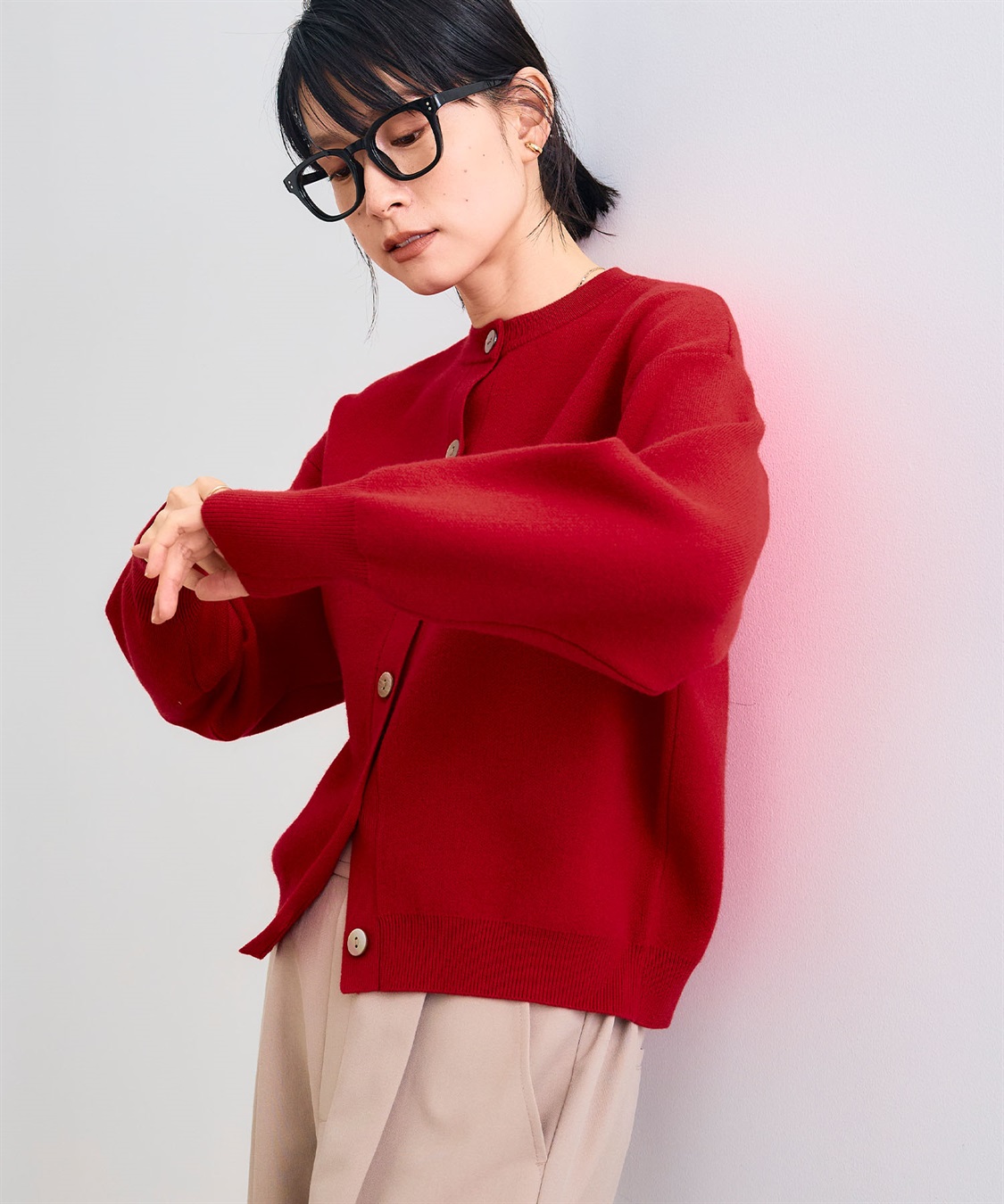 CROSS FUNCTION 《洗える》エブ楽 クルーネックニットカーディガン_sub_21