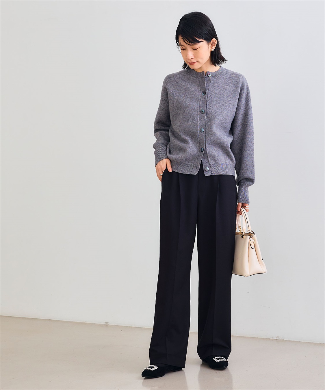 CROSS FUNCTION 《洗える》エブ楽 クルーネックニットカーディガン_sub_25