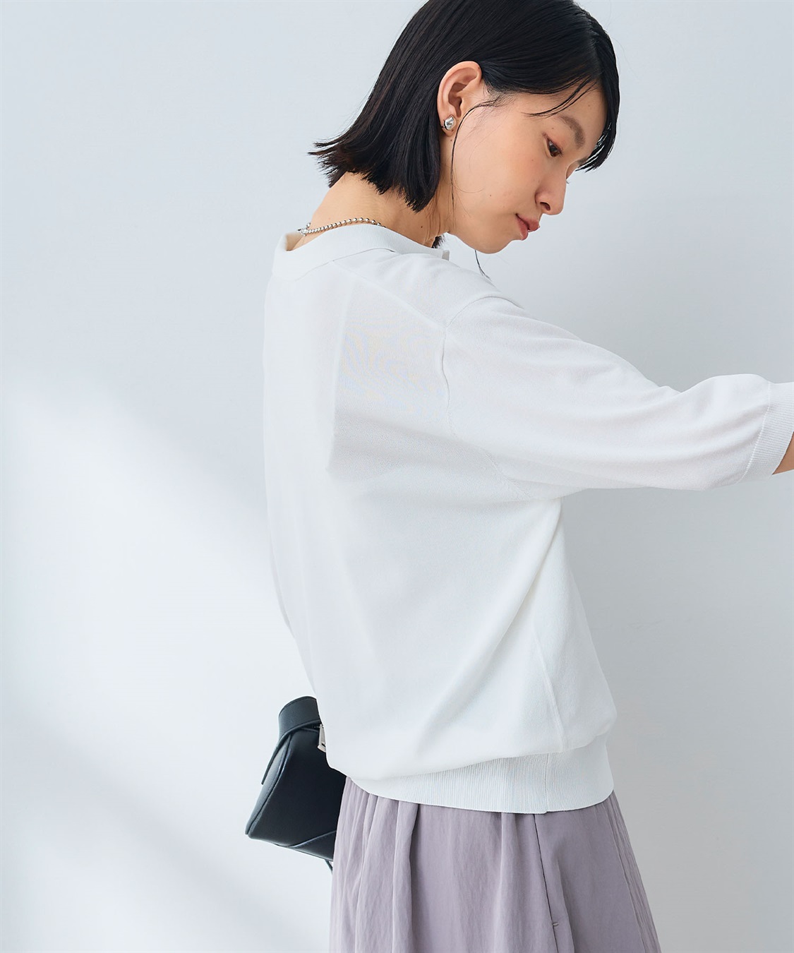 CROSS FUNCTION 《UV/洗える》サマ美え スキッパーポロニットプルオーバー_sub_20