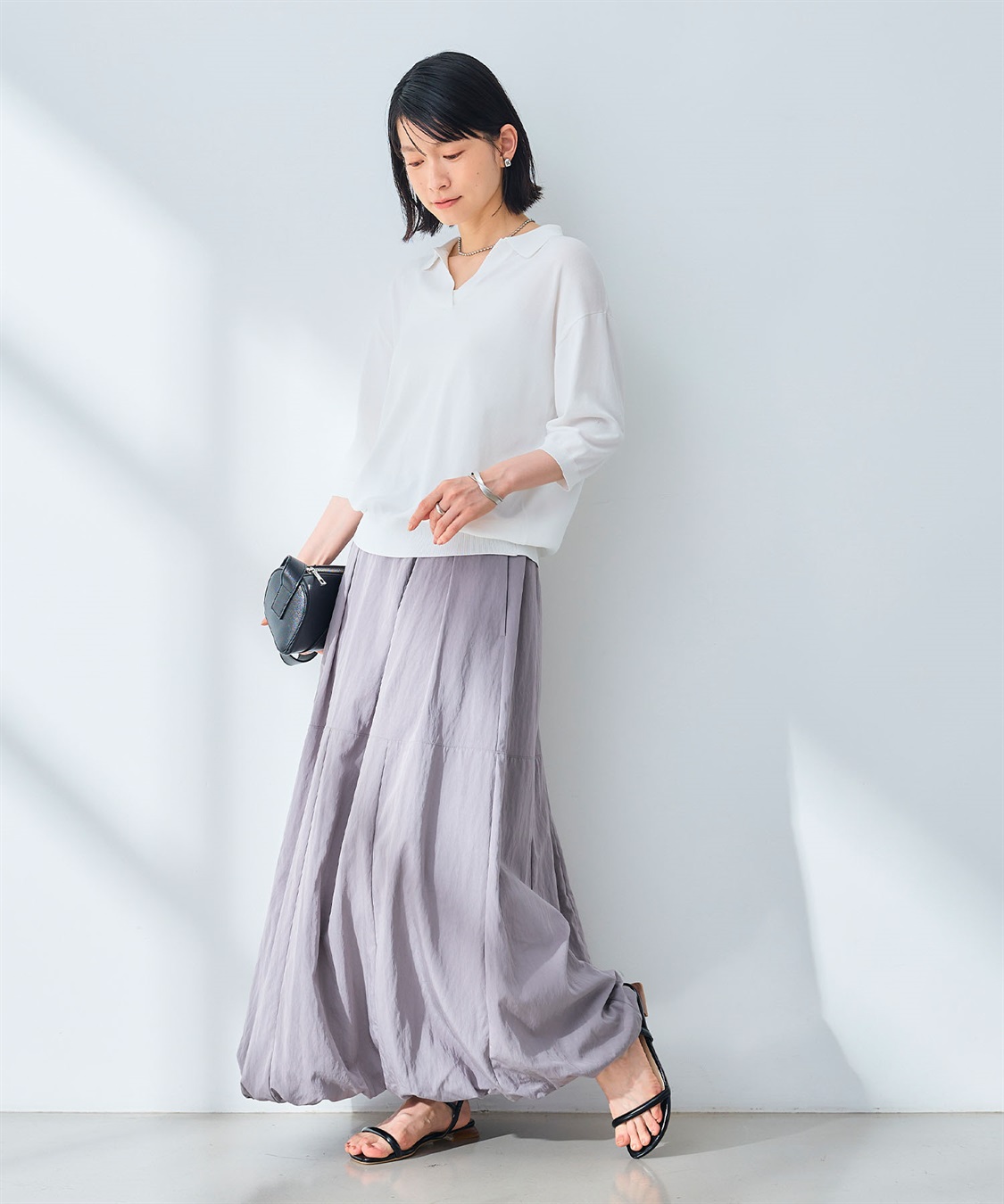 CROSS FUNCTION 《UV/洗える》サマ美え スキッパーポロニットプルオーバー_sub_22