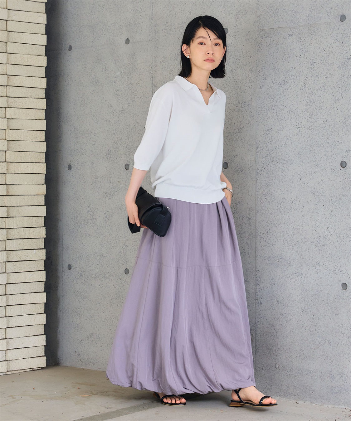 CROSS FUNCTION 《UV/洗える》サマ美え スキッパーポロニットプルオーバー_sub_25