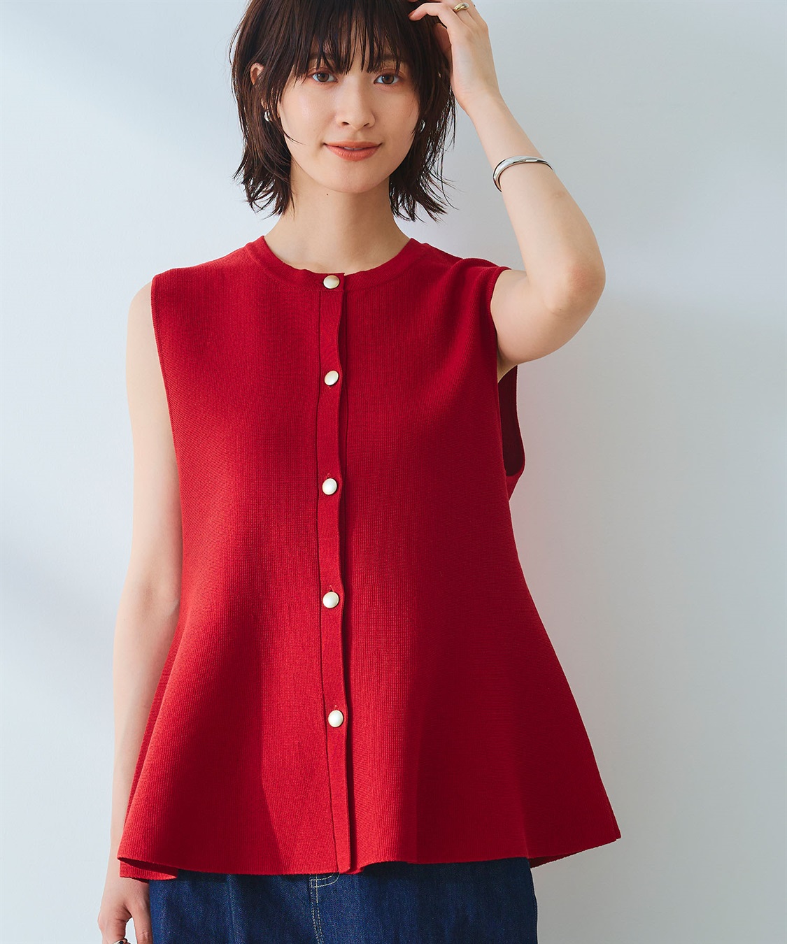 CROSS FUNCTION 《洗える》サマ美え マシュマロミラノペプラムニットベスト_sub_8