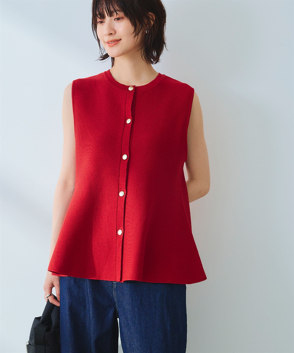 CROSS FUNCTION 《洗える》サマ美え マシュマロミラノペプラムニットベスト_sub_9