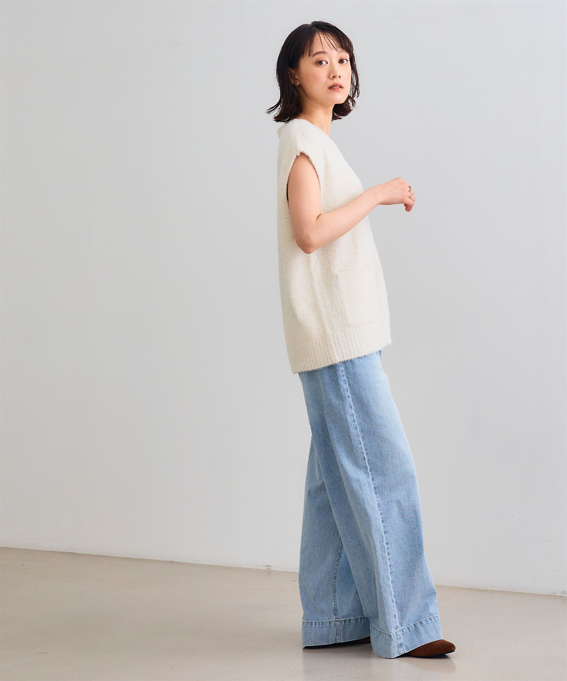 CROSS FUNCTION 《洗える》スパンコールフェザーニットベスト_sub_11