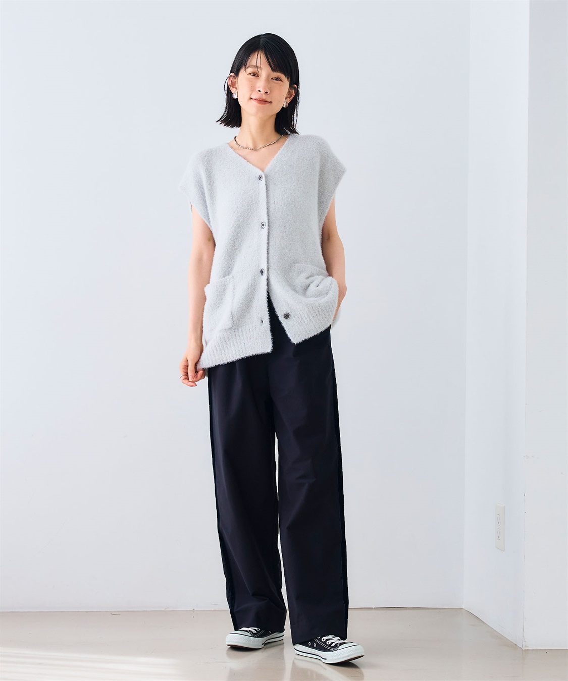 CROSS FUNCTION 《洗える》スパンコールフェザーニットベスト_sub_15