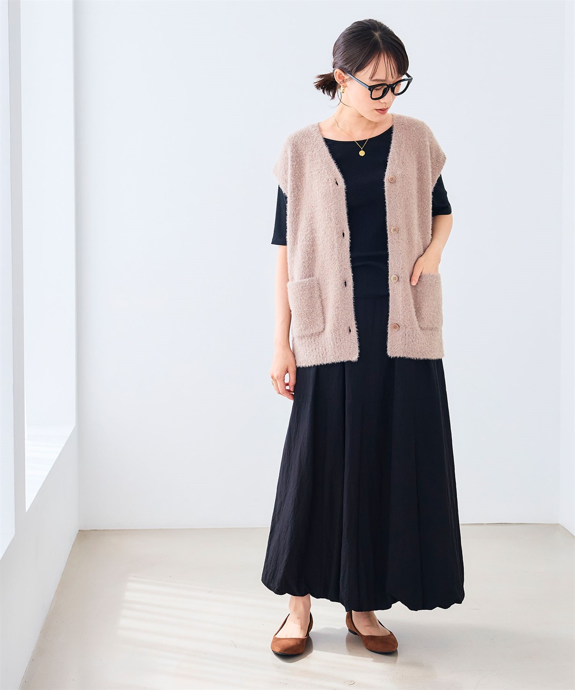 CROSS FUNCTION 《洗える》スパンコールフェザーニットベスト_sub_21