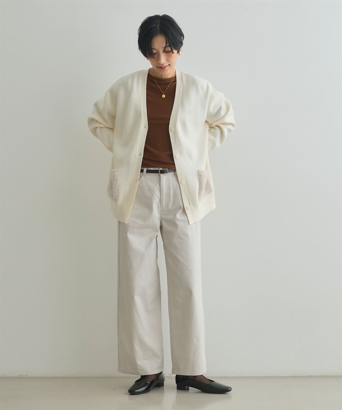 CROSS FUNCTION 《洗える》サマ美え ファーポケットVネックカーディガン_sub_24