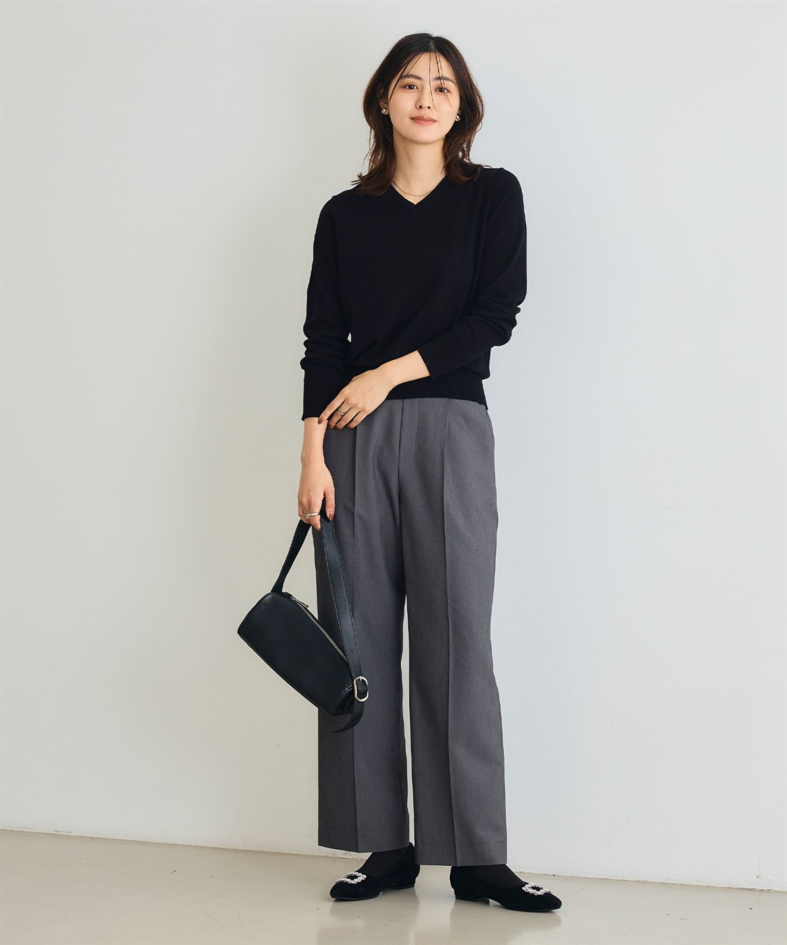 CROSS FUNCTION 《洗える》綿100％Vネックベーシックニット_sub_16