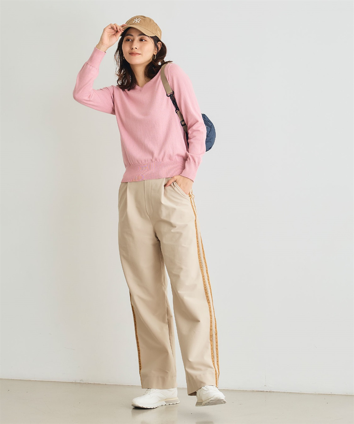 CROSS FUNCTION 《洗える》綿100％Vネックベーシックニット_sub_26