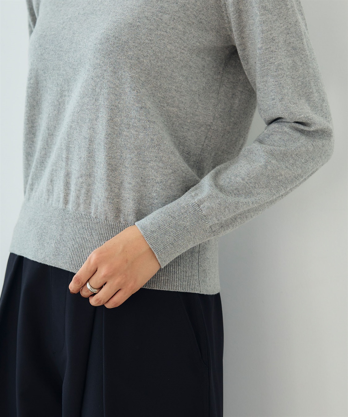 CROSS FUNCTION 《洗える》綿100％Vネックベーシックニット_sub_28