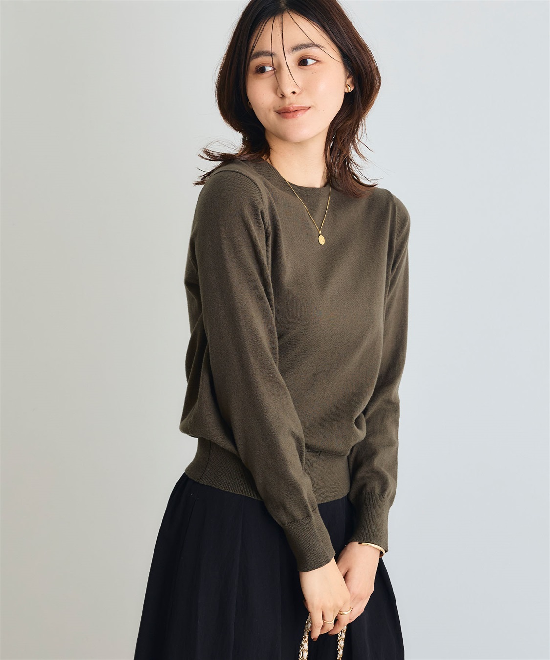 CROSS FUNCTION 《洗える》綿100％クルーネックベーシックニット_sub_2