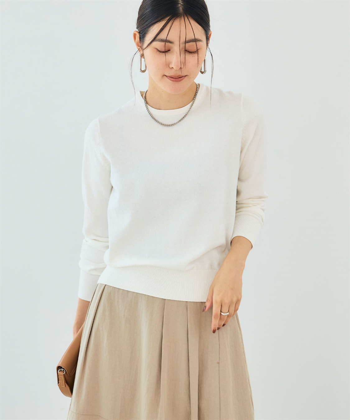 CROSS FUNCTION 《洗える》綿100％クルーネックベーシックニット_sub_4