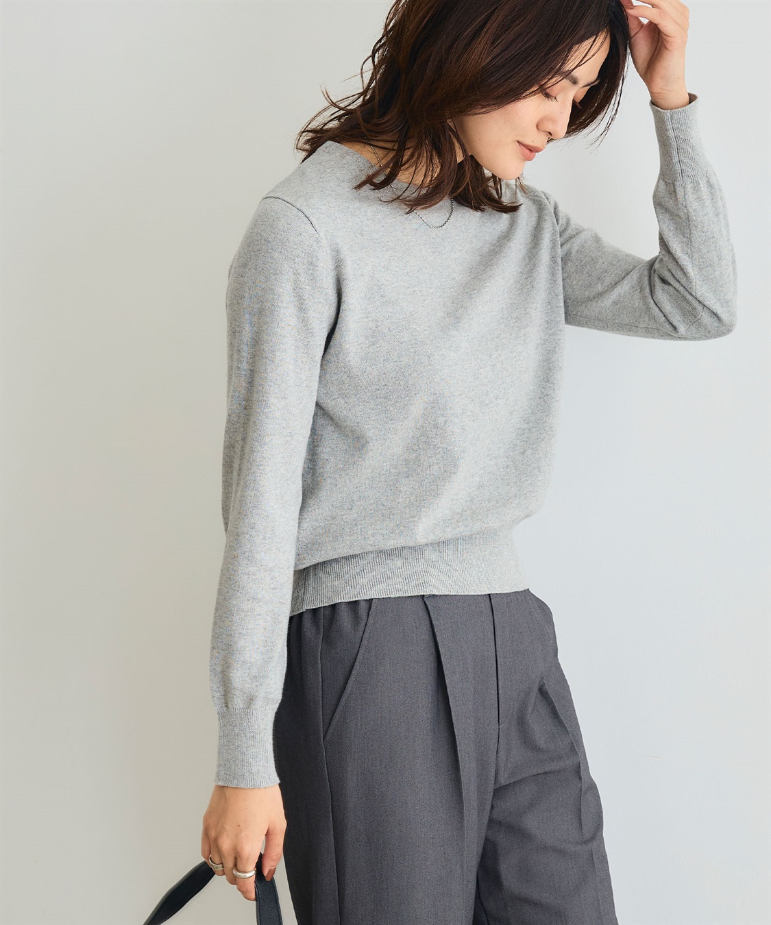 CROSS FUNCTION 《洗える》綿100％クルーネックベーシックニット_sub_8