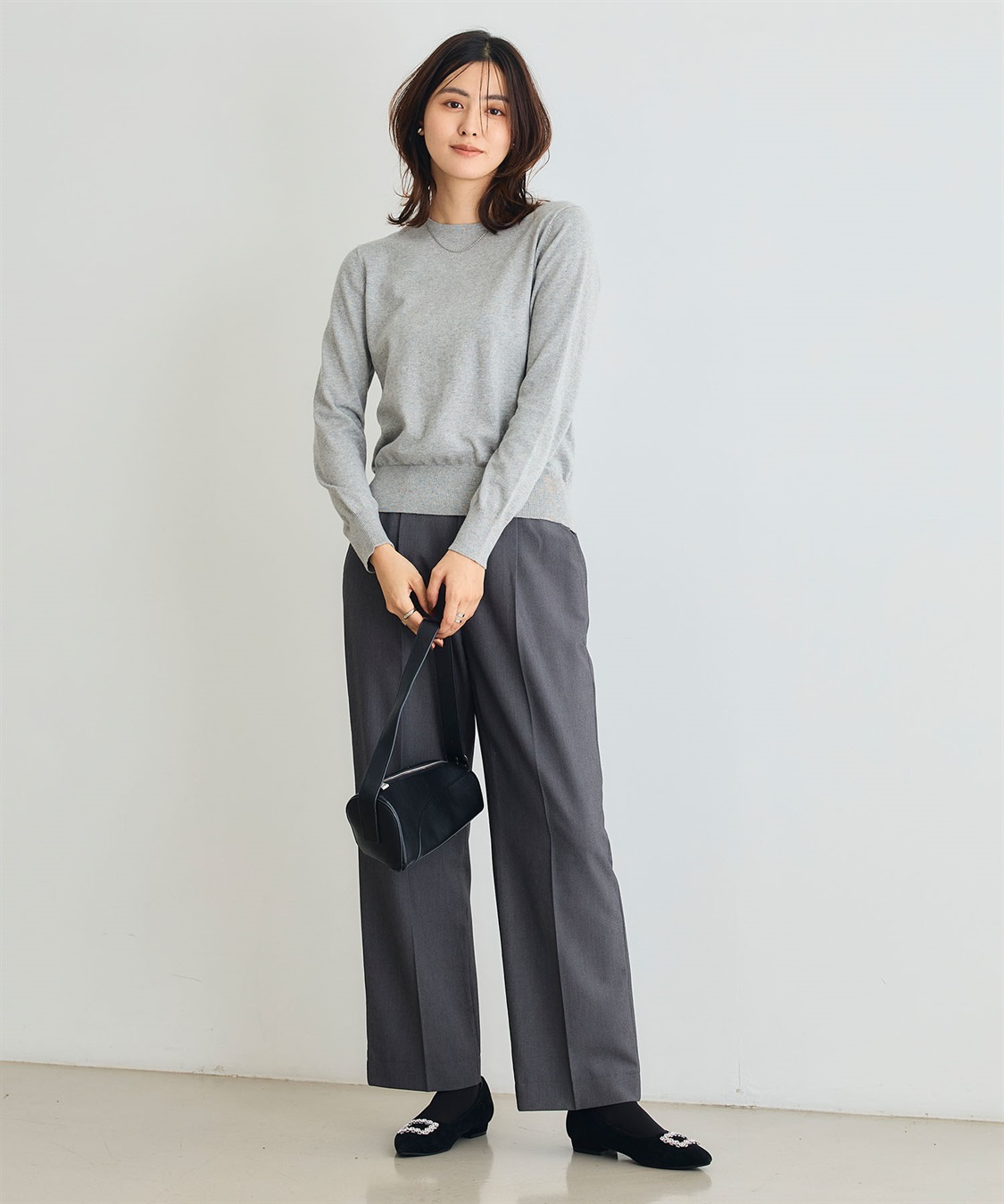 CROSS FUNCTION 《洗える》綿100％クルーネックベーシックニット_sub_9