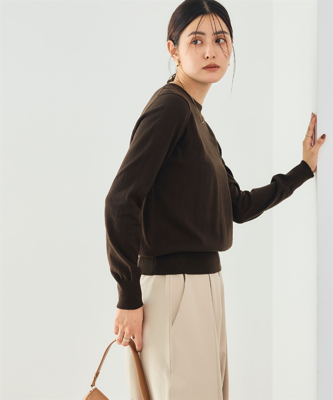 CROSS FUNCTION 《洗える》綿100％クルーネックベーシックニット_sub_16