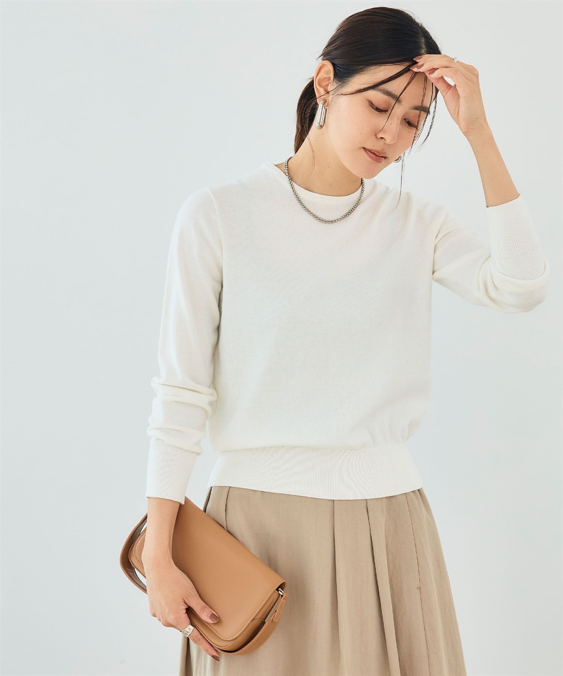 CROSS FUNCTION 《洗える》綿100％クルーネックベーシックニット_sub_18