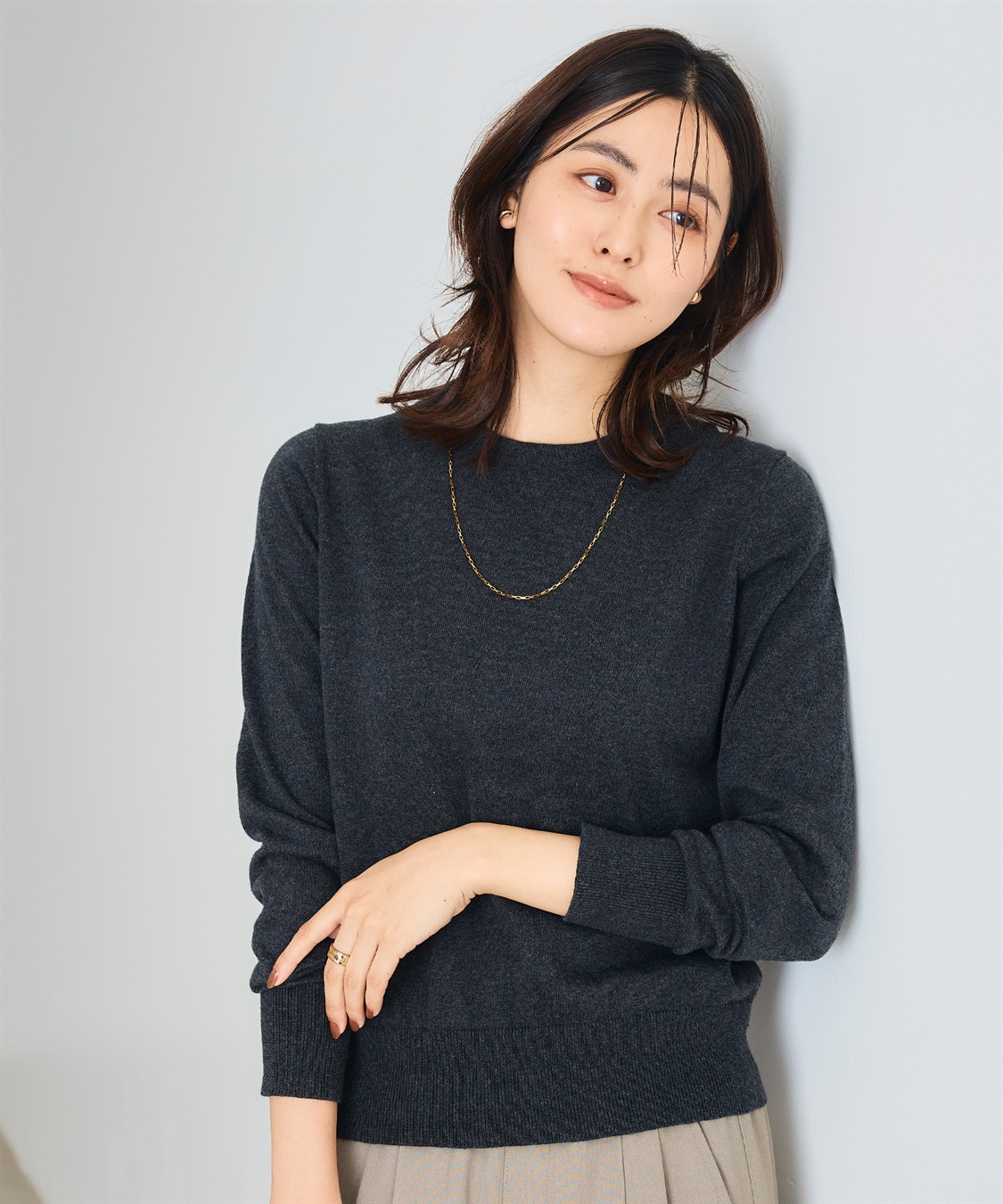 CROSS FUNCTION 《洗える》綿100％クルーネックベーシックニット_sub_20