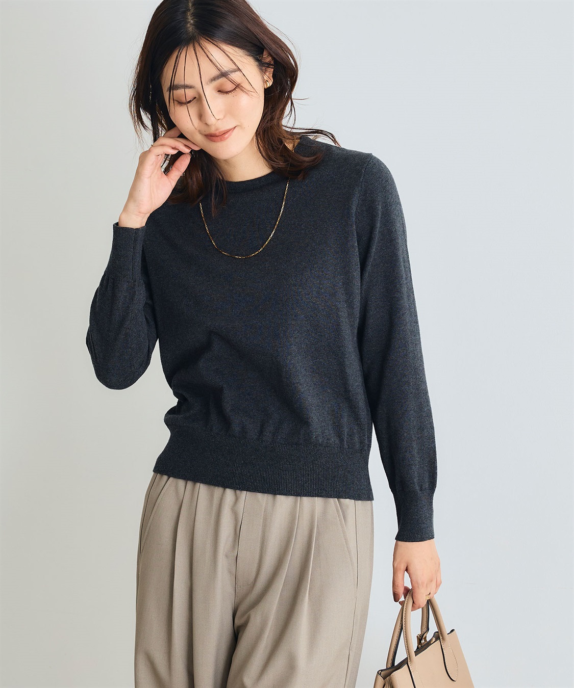 CROSS FUNCTION 《洗える》綿100％クルーネックベーシックニット_sub_21