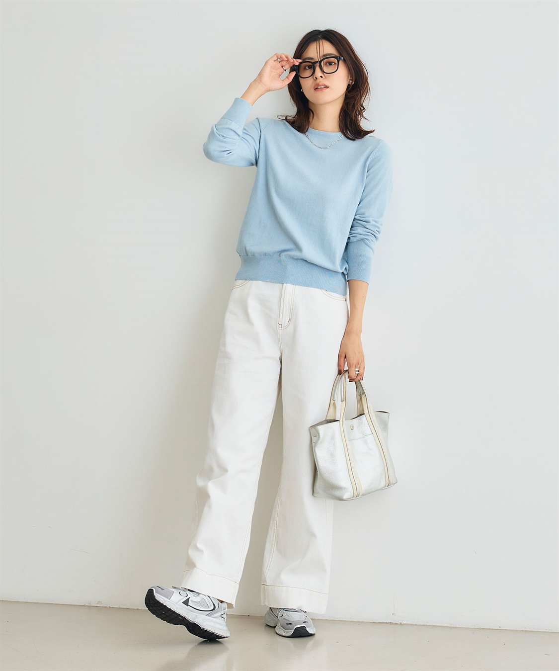 CROSS FUNCTION 《洗える》綿100％クルーネックベーシックニット_sub_24